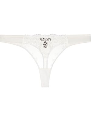 Kiki de Montparnasse string Juliette en tulle à broderies - Blanc