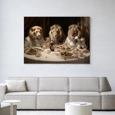 Urban Cotton Wandkleed 'The Gentlelions Club' 80 x 110cm in Frame - black
