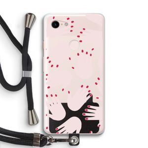 Hands pink: Pixel 3 XL Transparant Hoesje met koord