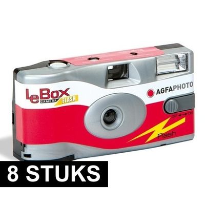 8x wegwerp cameras met flitser