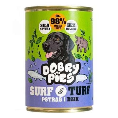 DOBRY PIES Surf & Turf Trout and wild boar - natvoer voor honden - 400g