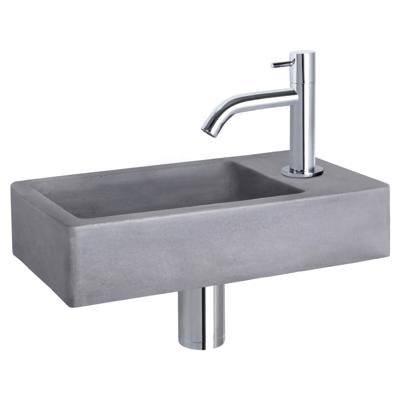 Differnz Force fonteinset beton donkergrijs - kraan gebogen - 40 x 22 x 8 cm - chroom