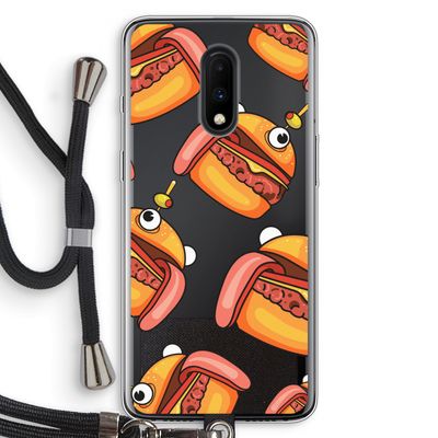 Hamburger: OnePlus 7 Transparant Hoesje met koord