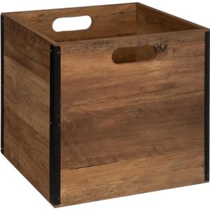 Opbergmand/kastmandje - Bruin hout - 31 x 31 x 31 cm - 29 liter - Vakkenkast manden - Hout - Kist