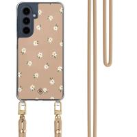 Samsung Galaxy A16 hoesje met beige koord - Sweet daisies Samsung Galaxy A16 hoesje met beige koord - Sweet daisies