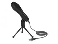 Delock 65939 USB-condensatormicrofoon met tafelstandaard - ideaal voor gaming, Skype en zang