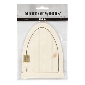 Creativ Company Houten miniatuur deur met scharnieren, 13x10cm