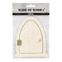 Creativ Company Houten miniatuur deur met scharnieren, 13x10cm