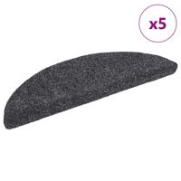 VidaXL Trapmatten zelfklevend 5 stuks 56x17x3 cm donkergrijs halfrond