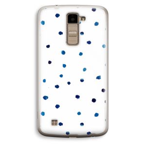 Blauwe stippen: LG K10 (2016) Transparant Hoesje