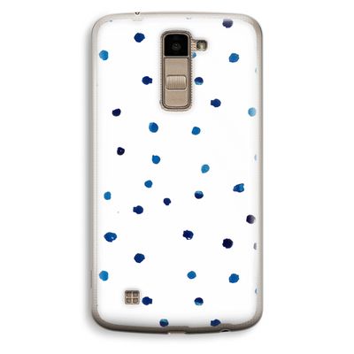 Blauwe stippen: LG K10 (2016) Transparant Hoesje