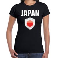 Japan fun/ supporter t-shirt dames met Japanse vlag in vlaggenschild 2XL  -