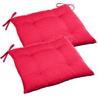 Set van 6x stuks hesperide tuinstoelkussen - rood - uv-bestendig - 40 x 4 cm