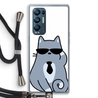 Cool cat: Oppo Find X3 Neo Transparant Hoesje met koord