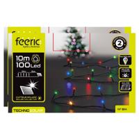 Kerstverlichting - 2x - gekleurd - 10 meter - 100 led lampjes - zwart snoer - solar