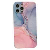 iPhone XS hoesje - Backcover - Marmer - Marmerprint - TPU - Roze/Paars - thumbnail