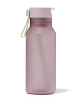 HEMA Waterfles met rietje 430ml roze (roze)