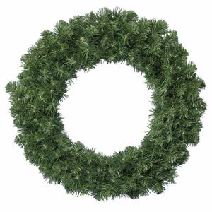 Groene kerstkrans / dennenkrans 60 cm met 200 takken kerstversiering