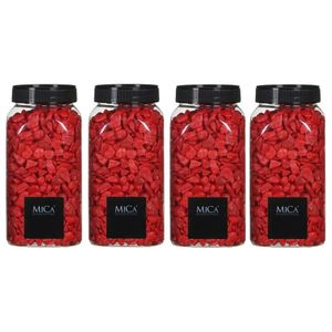 4x Decoratie/hobby steentjes rood 650 ml