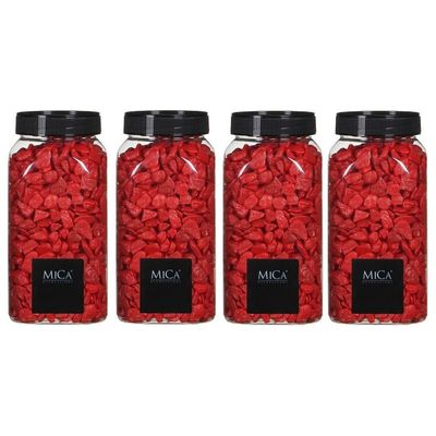4x Decoratie/hobby steentjes rood 650 ml