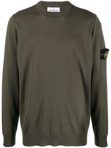 Stone Island pull à patch Compass en laine vierge - Vert