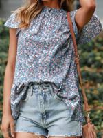 Casual Chiffon Small Floral Others Shirt