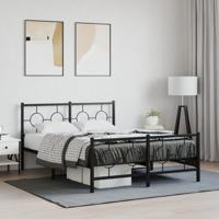Bedframe met hoofd- en voeteneinde metaal zwart 140x200 cm