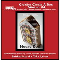 Crealies • create a box mini platte doos huis met deur, raam & sneeuw