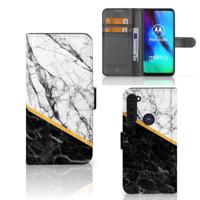 Motorola Moto G Pro | Bookcase | Marmer Wit Zwart - Origineel Cadeau Man