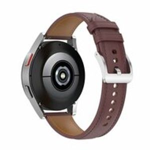 Luxe leren bandje - Donkerbruin - Samsung Galaxy Watch 5 (Pro) - 40mm / 44mm / 45mm