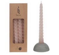 Twisted Candles Set 4 st. White Pink - Buitengewoon de Boet