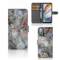 Motorola Moto G60 | Bookcase | Marmer Grijs