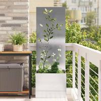 VidaXL Tuin privacy screen bloemen zilver 50 x 140 cm roestvrij staal