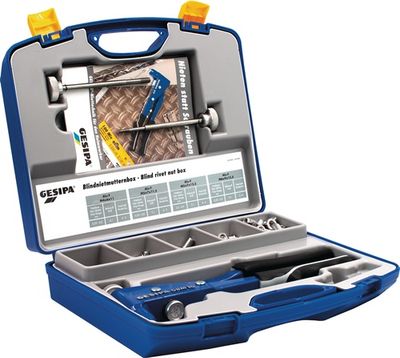 Gesipa Assortimentbox blindklinkmoeren | 156-delig | tang GBM10 en blindklinkmoer M4-M6 | in een kunststof koffer | 1 stuk - 1435455 - 1435455