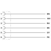 Phoenix Contact 1522244 Sensor/actuator aansluitkabel Aantal polen (sensoren): 6 1.50 m 1 stuk(s)