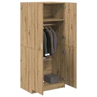Kledingkast 80x52x180 cm bewerkt hout artisanaal eikenkleurig