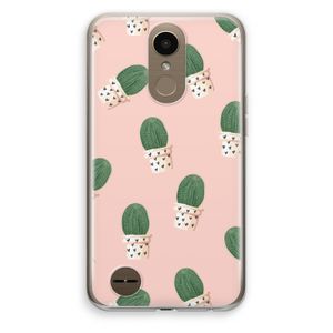 Cactusprint roze: LG K10 (2017) Transparant Hoesje