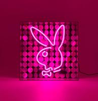 Playboy -Glazen Neon Box - Disco Bunny Pink
