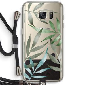 Tropical watercolor leaves: Samsung Galaxy S7 Transparant Hoesje met koord