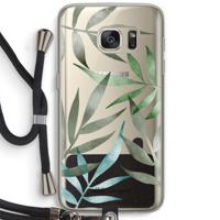 Tropical watercolor leaves: Samsung Galaxy S7 Transparant Hoesje met koord - thumbnail