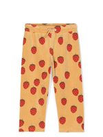 Mini Rodini pantalon en velours à imprimé fraises - Tons neutres