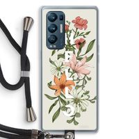 Hello bloemen: Oppo Find X3 Neo Transparant Hoesje met koord