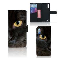 Samsung Galaxy M10 | Telefoonhoesje | Met pasjeshouder | Zwarte Kat