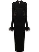 MANURI Cindy square-neck long dress - Noir - thumbnail