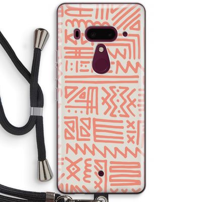 Marrakech Pink: HTC U12+ Transparant Hoesje met koord