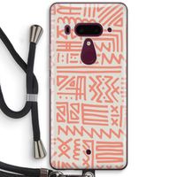 Marrakech Pink: HTC U12+ Transparant Hoesje met koord