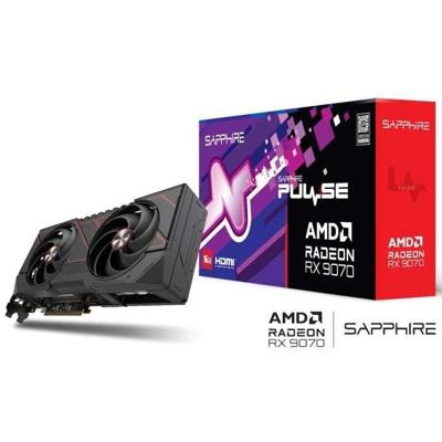 SAPPHIRE - Grafische kaart - PULSE AMD RADEON RX 9070 GAMING - 16 GB - Dubbele HDMI / Dubbele DP