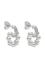 Yoko London boucles d'oreilles Eclipse en or blanc 18ct serties de perles d'Akoya et de diamants - Argent - thumbnail