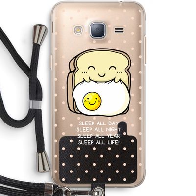 Sleep All Day: Samsung Galaxy J3 (2016) Transparant Hoesje met koord