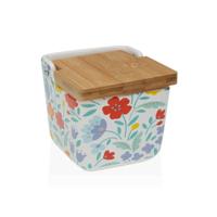Zoutvaatje met deksel Versa Keramisch Blommor 8,8 x 8,5 x 8,8 cm